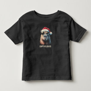 Funny Christmas Capy Holidays Xmas Capybara Toddler T-shirt