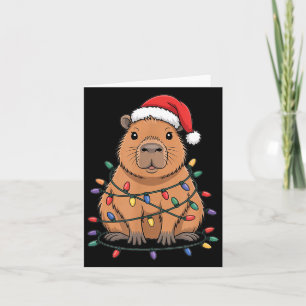 Funny Christmas Capybara Cute Cartoon Desing Card