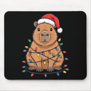 Funny Christmas Capybara Cute Cartoon Desing  Mouse Pad
