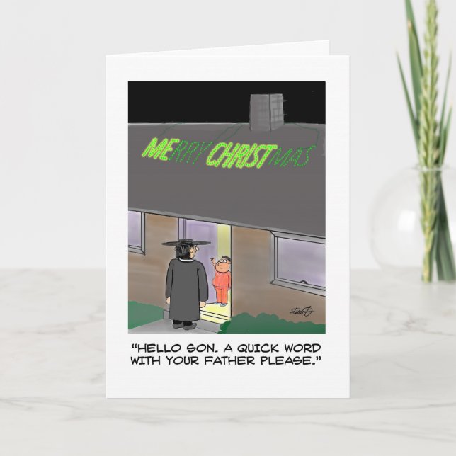 Funny Christmas Card: Christmas Lights Holiday Card (Front)