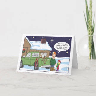 Funny Christmas card, deer hunting humour Holiday Card