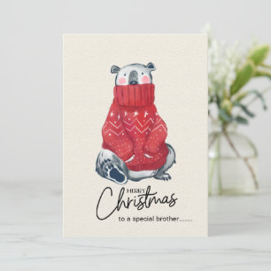 Funny Christmas Card, Funny Brother Christmas Holiday Card
