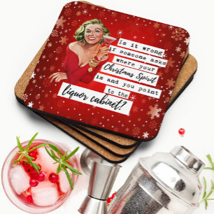 Funny Christmas Card Her Woman Best Friend Sassy Coaster
