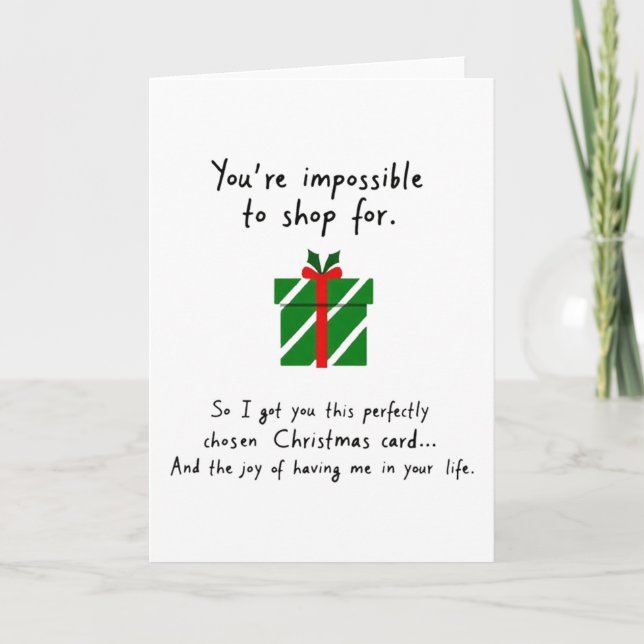 Funny Christmas Card Impossible To Shop For (Front)