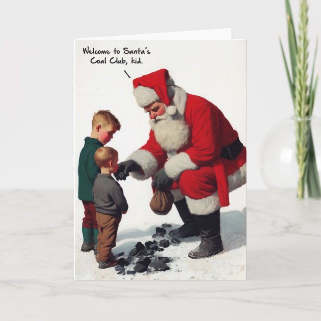 Funny Christmas Card - Santa's Coal Club (Front)
