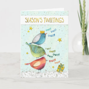 Funny Christmas Card - Seasons Tweetings