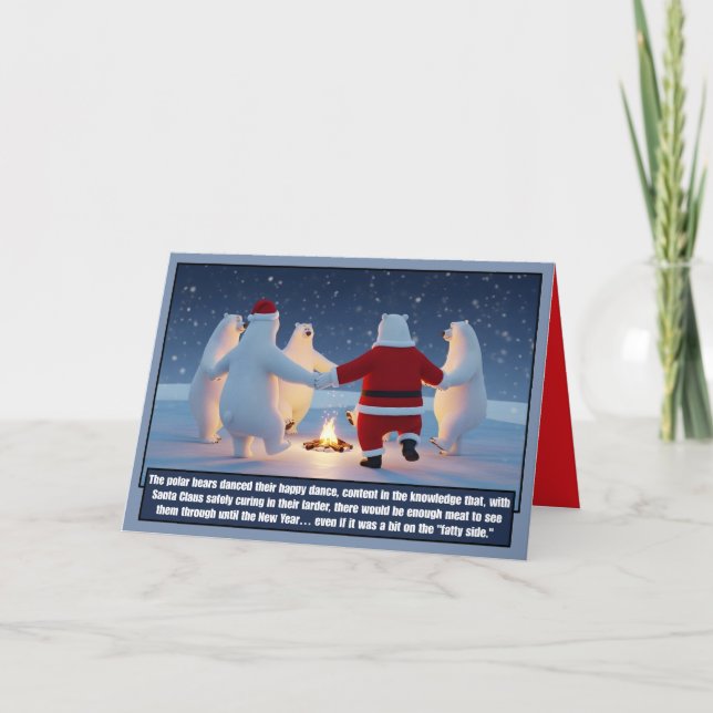 Funny Christmas card with a funny Polar Bear theme (Front)