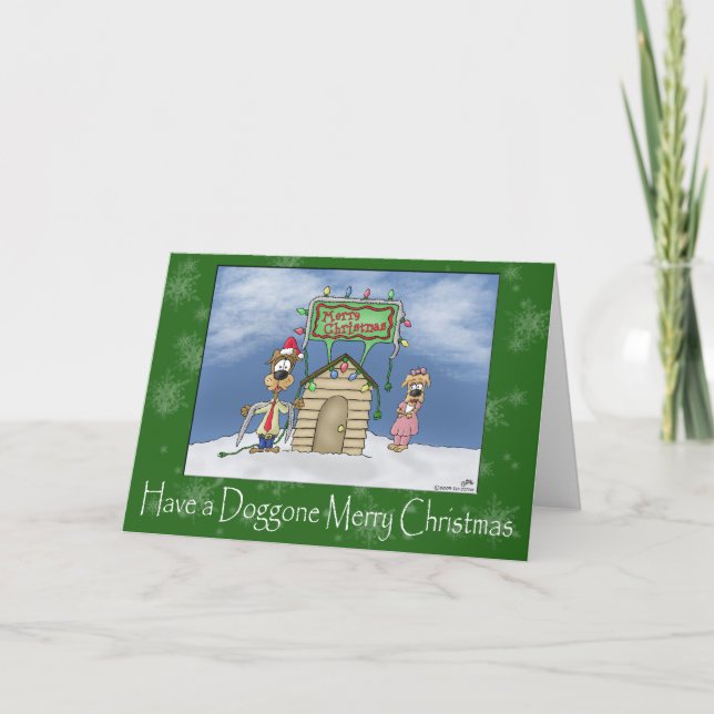 Funny Christmas Cards: Doggone Merry Christmas Holiday Card (Front)
