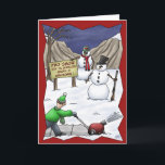 Funny Christmas Cards: Pro-Snow Holiday Card<br><div class="desc">A cartoon Christmas greeting card with a cartoon of a couple of Snow People making their position known about the use of Snow Blowers. The inside of the cards reads: “Join the cause…..for having a Merry Christmas!</div>