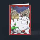 Funny Christmas Cards: Pro-Snow Holiday Card<br><div class="desc">A cartoon Christmas greeting card with a cartoon of a couple of Snow People making their position known about the use of Snow Blowers. The inside of the cards reads: “Join the cause…..for having a Merry Christmas!</div>