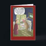 Funny Christmas Cards: Raiding the Fridge Holiday Card<br><div class="desc">A cartoon Christmas greeting card with a cartoon of Rudolph getting caught in the act of grabbing a snack for the road. The inside of the card reads “Wishing you a very Merry Christmas and Happy Holidays filled with fun…food and family.</div>