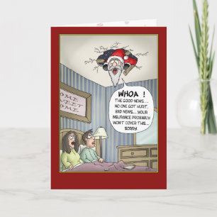 Funny Christmas Cards: Rough Landing Holiday Card