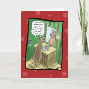 Funny Christmas Cards: Working Christmas Eve Holiday Card