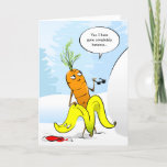 Funny Christmas Carrot Gone Bananas Holiday Card<br><div class="desc">Searching for funny Christmas card ideas for friends and family? Here's a hilarious, unique holiday card design featuring original art by Raphaela Wilson. This fun illustration shows a cartoon carrot slipping into a banana peel saying: "Yes, I have gone completely bananas." The inside of the card reveals the full scene...</div>