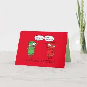 Funny Christmas Cartoon Cooking Spices Card