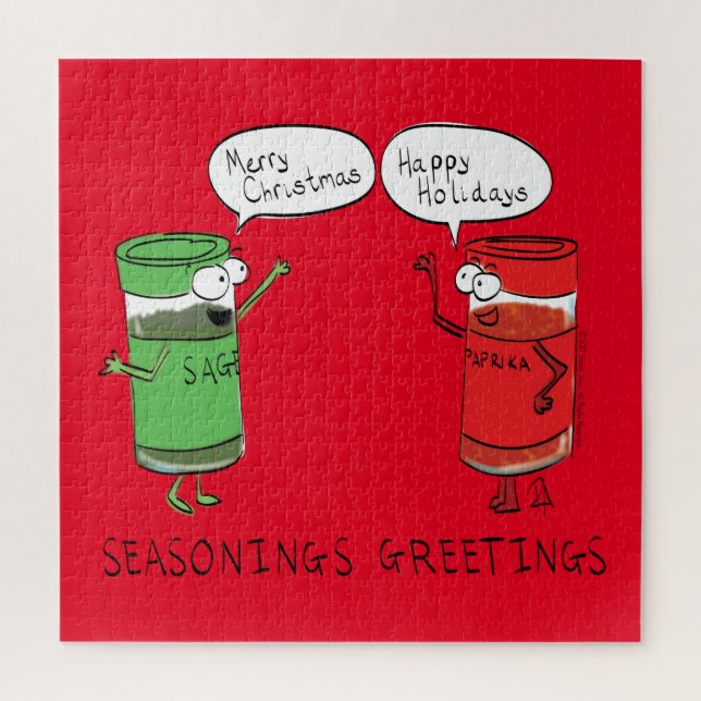 Funny Christmas Cartoon Cooking Spices Jigsaw Puzzle (Vertical)
