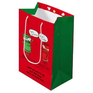 Funny Christmas Cartoon Cooking Spices Medium Gift Bag