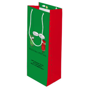 Funny Christmas Cartoon Cooking Spices Wine Gift Bag