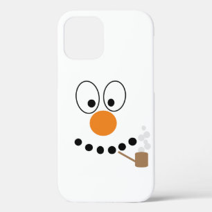Funny Christmas Cartoon Snowman Face iPhone 12 Pro Case