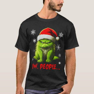 Funny Christmas Cat Ew People Meowy Cat Lovers Men T-Shirt