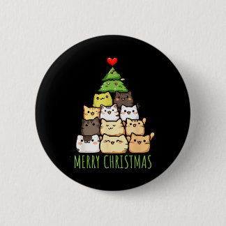 Funny Christmas Cat Love Shirt _ Cute Cat Mom 2 Inch Round Button