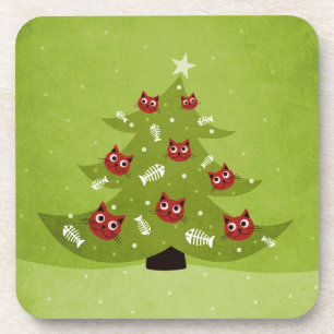 Funny Christmas Cat Lover Coaster
