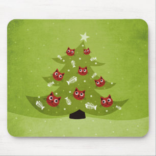 Funny Christmas Cat Lover Mouse Pad