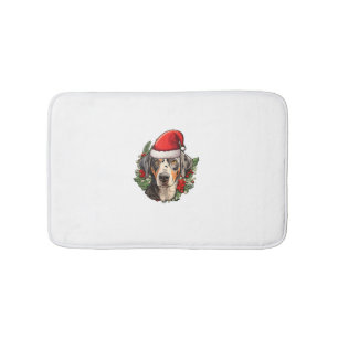 Funny Christmas Catahoula Leopard Dog  Bath Mat