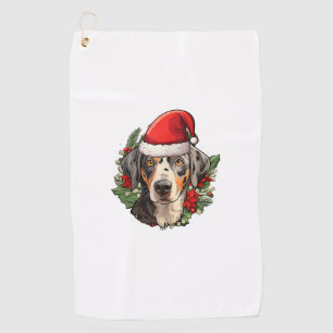 Funny Christmas Catahoula Leopard Dog  Golf Towel