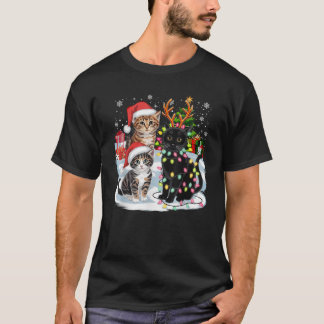 Funny Christmas Cats Santa Claus Hats Xmas Cheer K T-Shirt