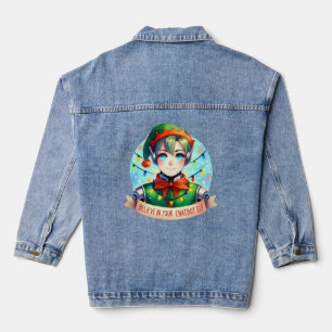 Funny Christmas Chatbot Memes Believe In Your Elf Denim Jacket