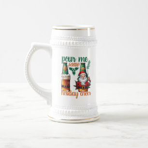 Funny Christmas cheer word art Beer Stein