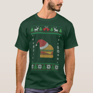 Funny Christmas Cheese Burger Happy Holidays With  T-Shirt