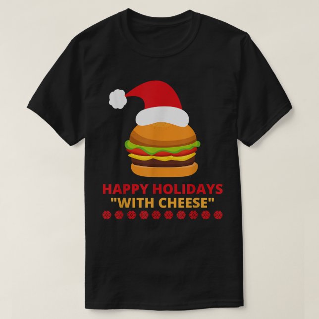 Funny Christmas Cheeseburger Family Matching Pajam T-Shirt (Design Front)