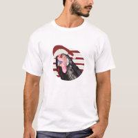Funny Christmas Chicken Red And White Stripes