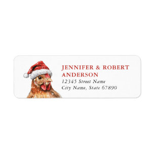Funny Christmas Chicken Return Address Labels