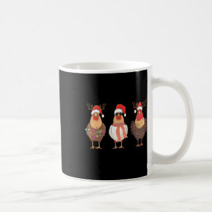 Funny Christmas Chicken Santa Hat Farm Animal Chic Coffee Mug