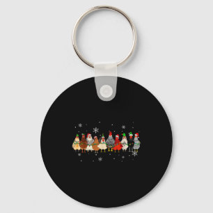 Funny Christmas Chickens Xmas Chicken Farm Animals Keychain