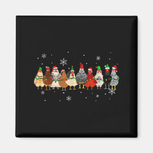 Funny Christmas Chickens Xmas Chicken Farm Animals Magnet