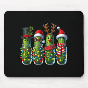 Funny Christmas Ckle Lights Cactus Family Holiday Mouse Pad