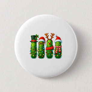 Funny Christmas Ckles With Santa Hats And Lights 2 Inch Round Button