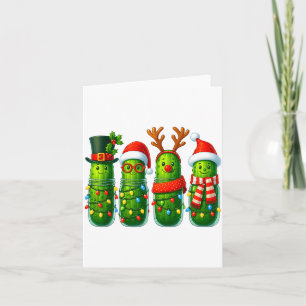 Funny Christmas Ckles With Santa Hats And Lights  Card