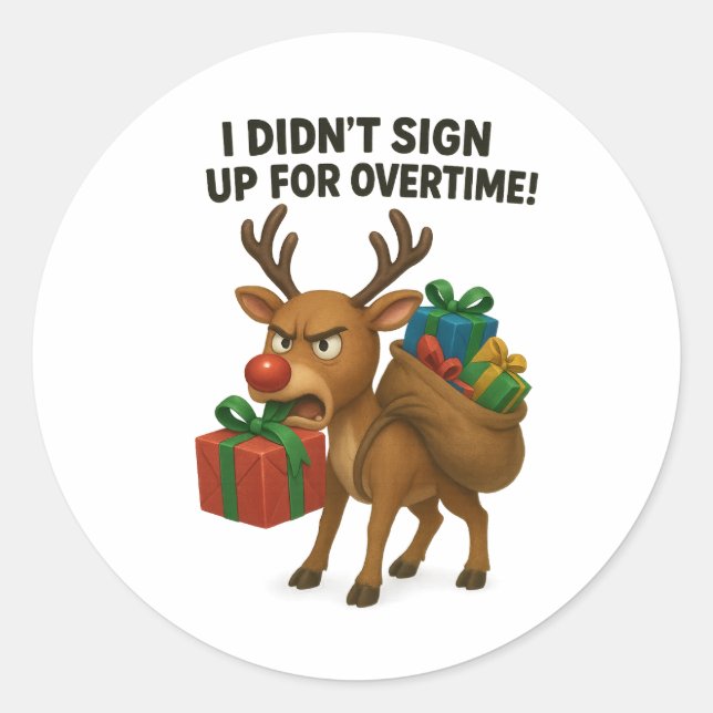funny Christmas  Classic Round Sticker (Front)