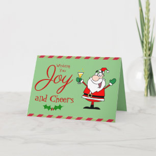 Funny Christmas Cocktail Santa Martini Joy Modern Card