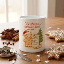 Funny Christmas Cocoa Mug Calories Don't Count