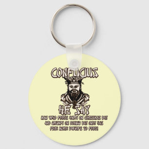 Funny Christmas Confucius Keychain
