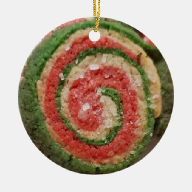 Funny Christmas Cookie Pun Romantic Gift Ceramic Ornament (Front)