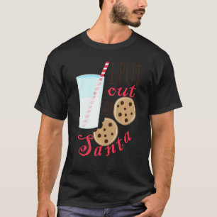 Funny Christmas Cookies And Milk I Put Out For San T-Shirt