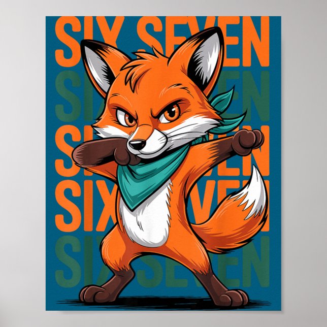 Funny Christmas Cool Fox Dabbing Xmas Dab Six Seve Poster (Front)