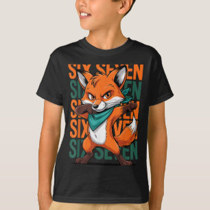 Funny Christmas Cool Fox Dabbing Xmas Dab Six Seve T-Shirt